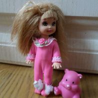 Barbie Rar. Strampel Anzug mit Bär rosa/ pink Für Puppe Shelly Vintage ohne Puppe