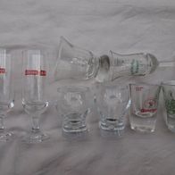 8 x Schnapsglas , Werbung , Spirituosen