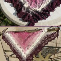 NEU Schultertuch Schal Handarbeit gehäkelt UNIKAT Farbverlauf Baumwolle Calypso Lace
