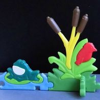 Ü-Ei Plastikpuzzle 1991 Dorfteich-Puzzle - Frosch mit Schilf
