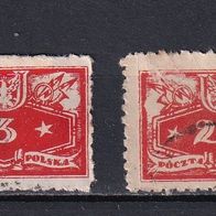 Polen, 1920, Dienstmarken, 2 Briefm., gest.