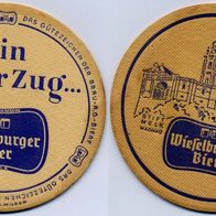 älterer Bierdeckel Wieselburger Bier, blau, Österreich