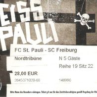 FC St. Pauli SC Freiburg 2015/16 Sammlerticket Fussball Eintrittskarte