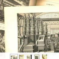 schöne alte Pariser Straßenbahn Grafik von POYET " La traction electrique " 1897