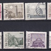 Polen, 1966, Mi. 1705-1710, 1712, 1713, Tourismus, 8 Briefm., gest.