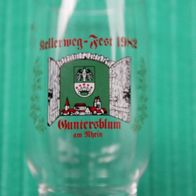 Weinprobierglas Kellerwegfest Guntersblum (Rheinhessen) von 1982 (Inhalt: 0,1 l)