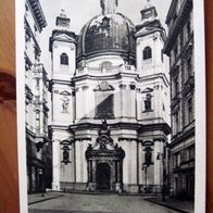 Wien, Schwarz-Weiß Karte, Peters Platz, Peter Kirche, Wien I, Frontsicht