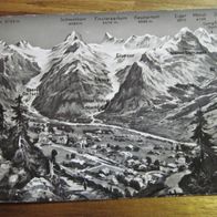 Grindelwald, schwarz-weiss- Karte, Wetterhorn, Alpengipfel