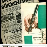 Reklame-Prospekt mit personaliertem "Tintenkuli"-Männchen in "Apotheker Zeitung" 1930