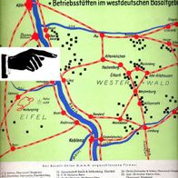 BASALT UNION BONN am Rhein " Original vintage print 1933 Basalt Bergwerke Plan