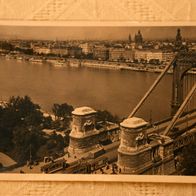 Budapest Dunai latkep, Donausicht, schwarz-weiss- Karte -