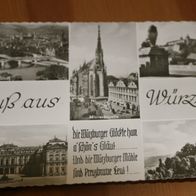 Würzburg, Würzburger Glöckli, schwarz-weiß- Karte