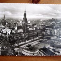 Hamburg, Rathaus, schwarz-weiß- Karte