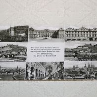 Würzburg, schwarz-weiß- Karte mit Gedicht