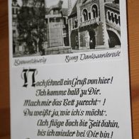 Braumschweig, Burg Dankwaderode, schwarz-weiß- Karte mit Gedicht