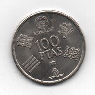 Münze Spanien 100 Peseten 1980 WM 1982