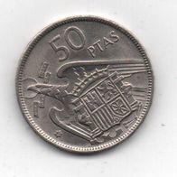Münze Spanien 50 Peseten 1957