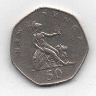 Münze England 50 New Pence 1978