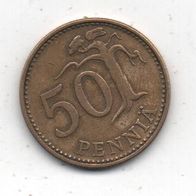 Münze Finnland 50 Pennia 1963