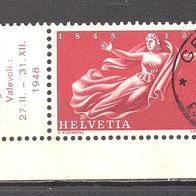 Schweiz, 1948, Mi. 498, Unabhängigkeit, 1 Briefmarke, gest., Eckrandstück