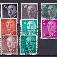 Spanien, ab 1955, Franco, 13 Briefm., gest.