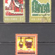 China, 1977, 3 Briefm. der Dauerserie, gest.