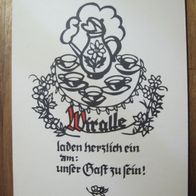 Einladung - Karte, schwarz-weiss- Karte