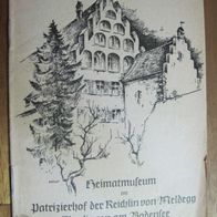 Heimatmuseum, Patrizierhof Überlingen, Manuskript, schwarz-weiss- Heft