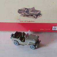 Wiking 1:87 Willys Jeep M 38 CJ 3A hellolivgrün aus PMS Set Verkehrs Modelle 7 (2012)