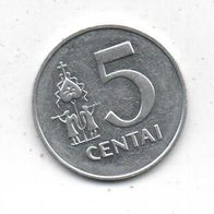 Münze Litauen 5 Centai 1991