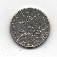 Münze Frankreich 1/2 France 1978