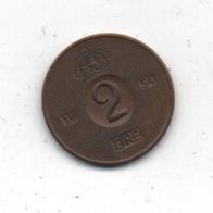 Münze Schweden 2 Öre 1954