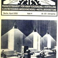 Fotoreport über LICHT Technik in: "ENERGIE" 1932 Sinterkorund BOSCH Schrauber