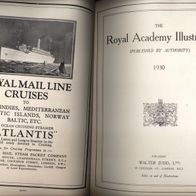 The ROYAL Academy " Photo catalogue 1930 mit vielen Reklamen LONDON & Lancashir