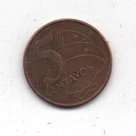 Münze Brasilien 5 Centavos 2004