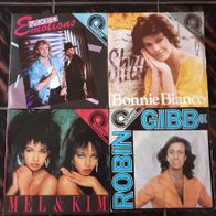 4 Quadro Singles, Vinyl, Emotions, Bianco, Mel & Kim, Robin Gibb