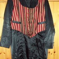 Frack bzw. Biedermeier-Rock schwarz und rot/ gold gestreift