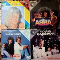 4 Quadro Singles, Vinyl, C.C. Catch, Abba, Modern Talking, Richard Clayderman