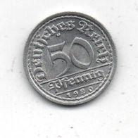 Münze Deutsches Reich 50 Pfennig 1920