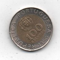 Münze Portugal 100 Escudos 1990