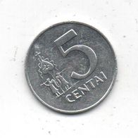 Münze Litauen 5 Centai 1991.