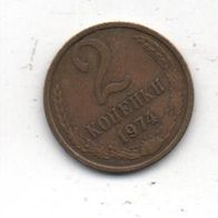 Münze Russland 2 Kopeken 1974