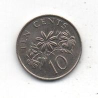 Münze Singapore 10 Cent 1987