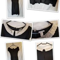 Schwarzes Kleid mit Häkelkragen von Forever 21 - Größe M