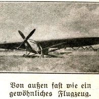 Stratosphären Flugzeug " inside Report in Berliner Illustrirte Zeitung" 1932