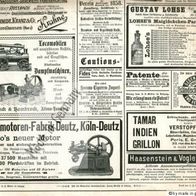 Otto s neuer Motor Gas Motor Fabrik DEUTZ " 1892 &more nice old engine ad cuts