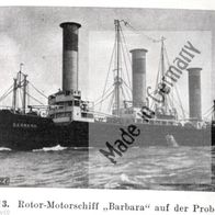 Rotor Motorschiff Barbara " in "Z. d. VDI" 1927 historic reports PARIS carfairy