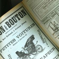 Frühe historische Reklame für automobile Kutsche "De DION & BOUTON" 1901 Omnibus