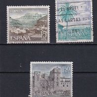 Spanien, 1966, Mi. 1617, 1618, 1619, Tourismus, Torla, El Teide, Guadalupe, 3 Briefm.