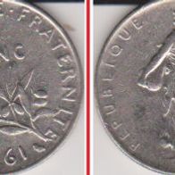 1961 Frankreich - 1 Franc - Erhaltung: sehr schön